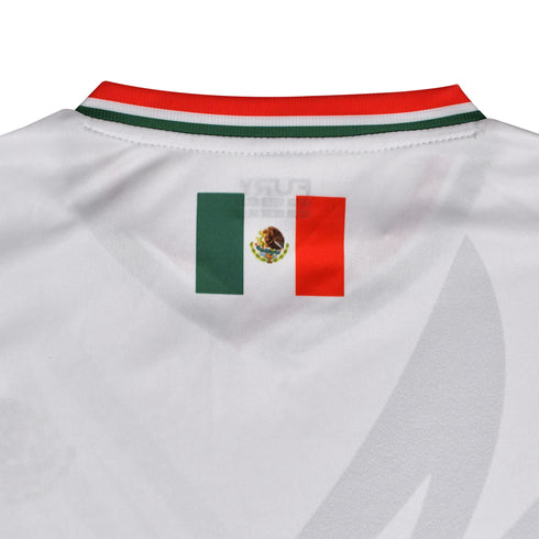 Fury Mexico Soccer Jersey V Neck Ripped Flag Design - Unisex