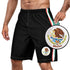 Men's All Countries Embroidered Logo Lightweight Athletic Gym Running Workout Sports Basketball Shorts wt Zipper Pockets for USA, Mexico, Colombia etc
