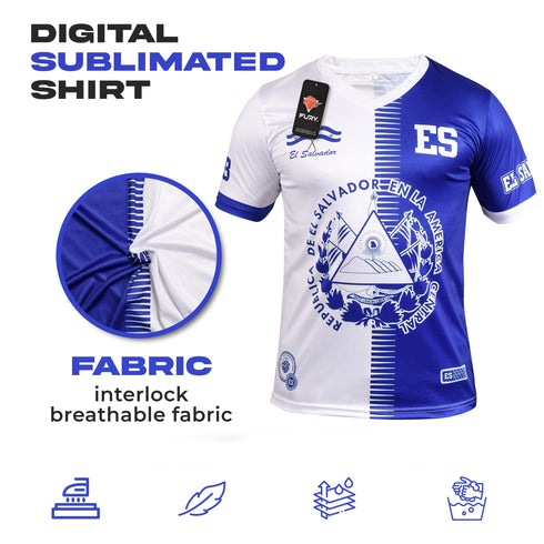 Fury El Salvador Soccer Jersey - El Salvador Shirt - El Salvador Men/Women/Unisex Short Sleeve