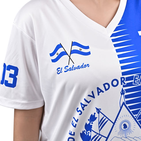 Fury New White and Black El Salvador Women Soccer Jersey - Women