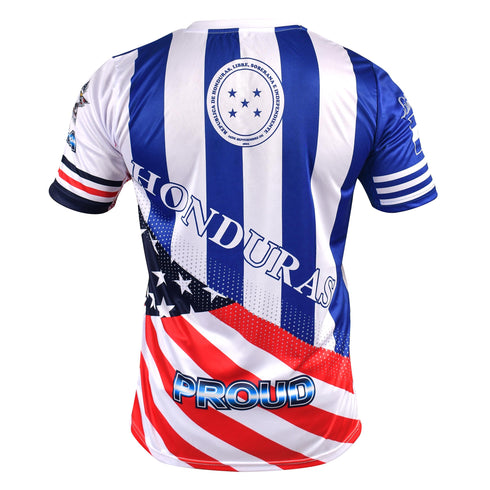 Fury Honduras and USA Flag Mix Soccer Jersey Design for Men/Women/Unisex