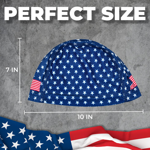 Fury Lycra 4 Way Stretchable Cooling Skull Cap Helmet Liner Sweat Wicking Cycling Cap Sun Protection Beanie (Pack of 2)