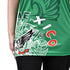 Fury Mexico Soccer Jersey -v- Neck Ripped Flag Design Black White and Green - Women