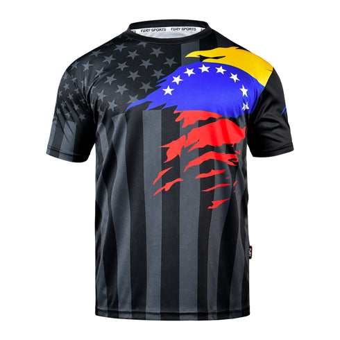 Fury Venezuela and USA Flag Mix Soccer Jersey - Unisex