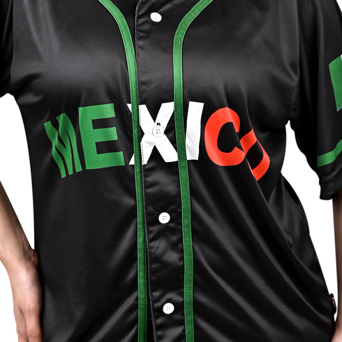 Fury Mexico Short sleeves with Mexican flag Baseball Jersey - Womens