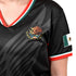 Fury Mexico Soccer Jersey -v- Neck Ripped Flag Design Black White and Green - Women