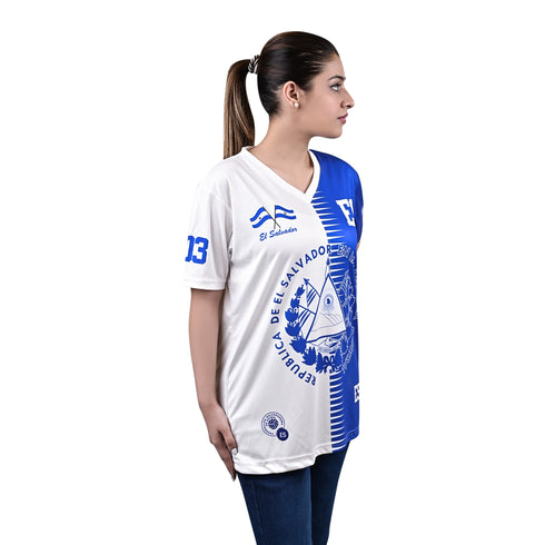 Fury New White and Black El Salvador Women Soccer Jersey - Women