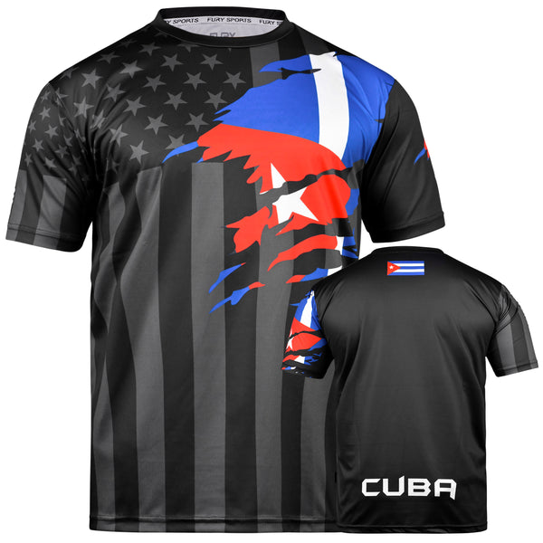 Fury Cuba and USA Flag Mix Soccer Jersey - Unisex