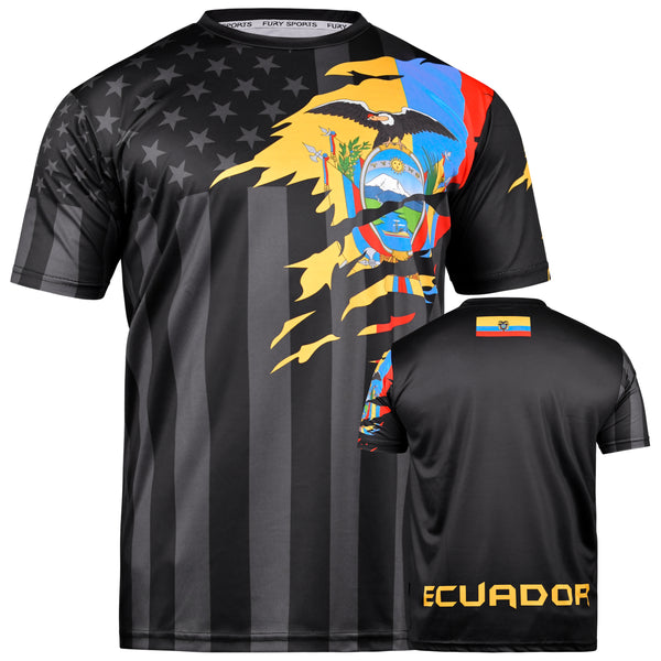 Fury Ecuador and USA Flag Mix Soccer Jersey -Unisex