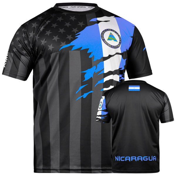 Fury Nicaragua and USA Flag Mix Soccer Jersey - Unisex
