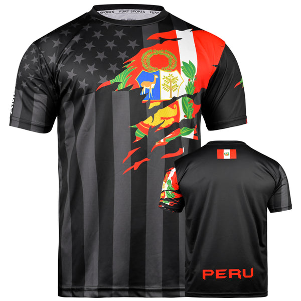 Fury Peru and USA Flag Mix Soccer Jersey - Unisex