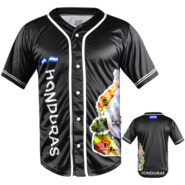 Fury Honduras Black Baseball Jersey  - Unsiex
