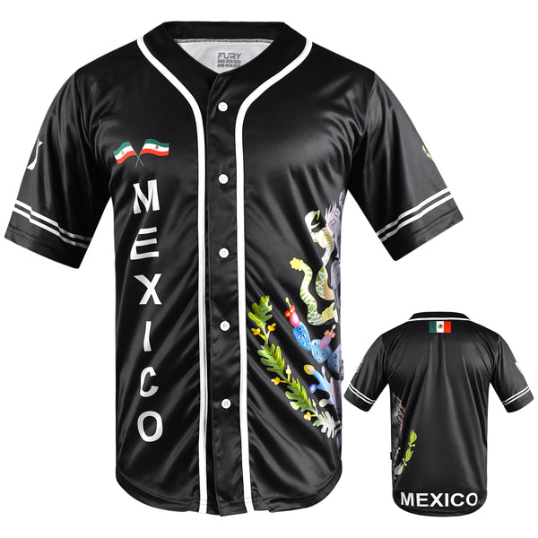 Fury Mexico Black Baseball Jersey - Unisex