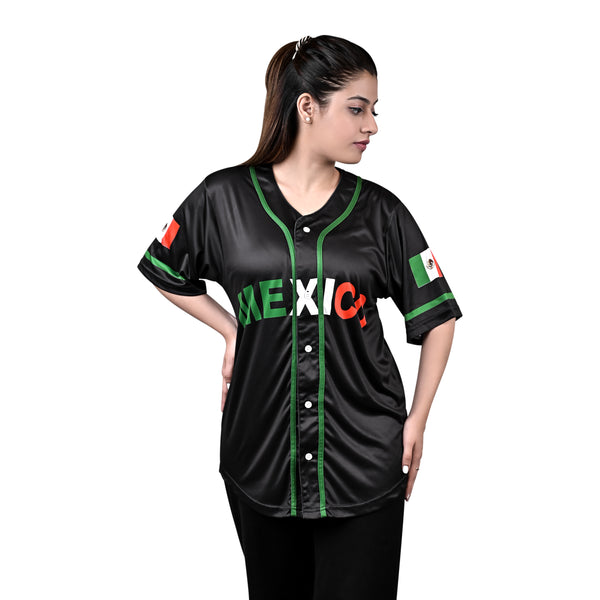 Fury Mexico Short sleeves with Mexican flag Baseball Jersey - Womens