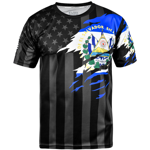 Fury El Salvador and USA Flag Mix Soccer Jersey - Unisex