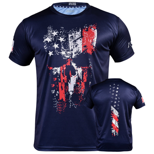 Men's American Reaper 3.0 Patriot Shirt 1776 Flag Short Sleeve with Unbreakable Print