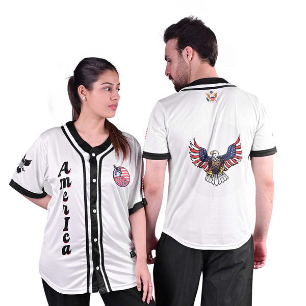 Fury America White Baseball Jersey - Unisex