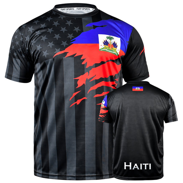 Fury Haiti and USA Flag Mix Soccer Jersey - Unisex