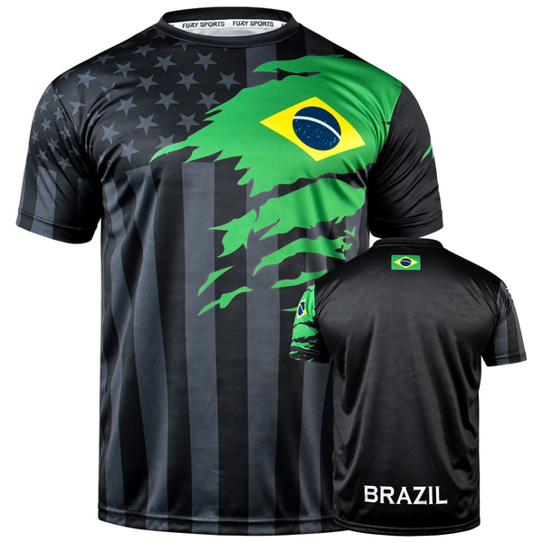 Fury Brazil and USA Flag Mix Soccer Jersey - Unisex