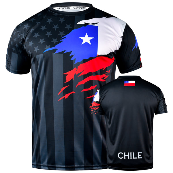 Fury Chile and USA Flag Mix Soccer Jersey - Unsex