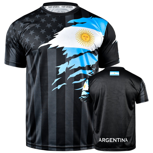 Fury Argentina and USA Flag Mix Soccer Jersey - Unisex