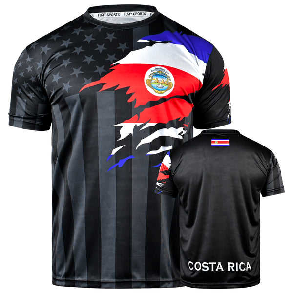 Fury Costa Rica and USA Flag Mix Soccer Jersey - Unisex